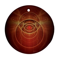 The Rusty Red Fractal Scarab Of Fiery Old Man Ra Ornament (round) by jayaprime