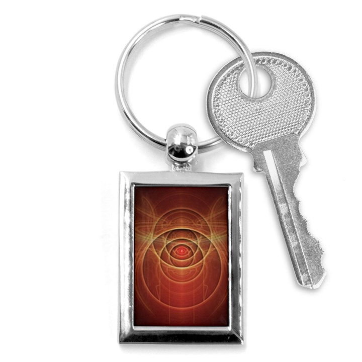 The Rusty Red Fractal Scarab of Fiery Old Man Ra Key Chains (Rectangle) 