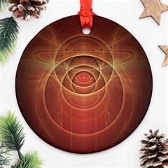 The Rusty Red Fractal Scarab Of Fiery Old Man Ra Round Ornament (two Sides) by jayaprime