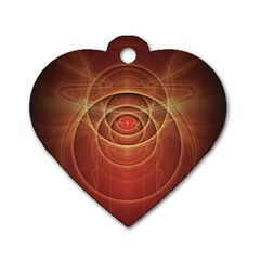 The Rusty Red Fractal Scarab Of Fiery Old Man Ra Dog Tag Heart (one Side) by jayaprime