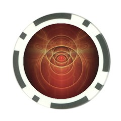 The Rusty Red Fractal Scarab Of Fiery Old Man Ra Poker Chip Card Guard by jayaprime