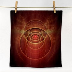 The Rusty Red Fractal Scarab Of Fiery Old Man Ra Face Towel by jayaprime