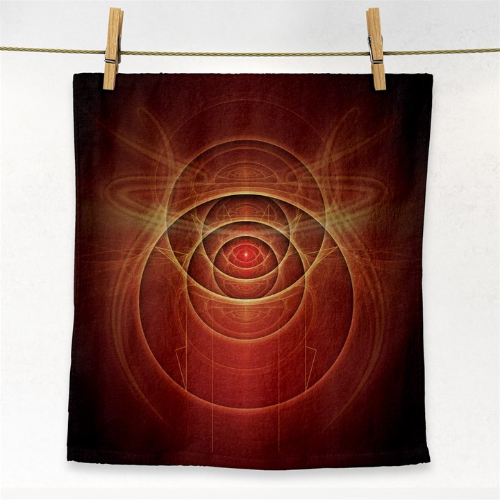 The Rusty Red Fractal Scarab of Fiery Old Man Ra Face Towel