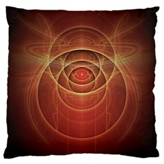 The Rusty Red Fractal Scarab Of Fiery Old Man Ra Large Cushion Case (one Side) by jayaprime