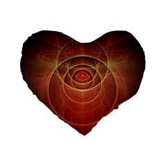 The Rusty Red Fractal Scarab Of Fiery Old Man Ra Standard 16  Premium Flano Heart Shape Cushions by jayaprime