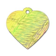 Paint On A Yellow Background                        Dog Tag Heart (one Side) by LalyLauraFLM