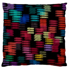 Colorful Horizontal Paint Strokes                   Standard Flano Cushion Case (two Sides) by LalyLauraFLM