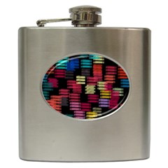 Colorful Horizontal Paint Strokes                         Hip Flask (6 Oz) by LalyLauraFLM