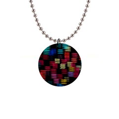 Colorful Horizontal Paint Strokes                         1  Button Necklace by LalyLauraFLM