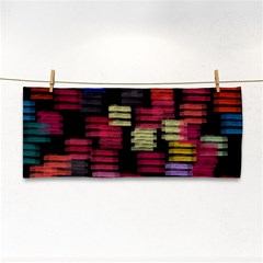 Colorful Horizontal Paint Strokes                         Hand Towel by LalyLauraFLM