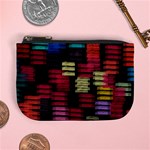 Colorful horizontal paint strokes                   Mini Coin Purse Front