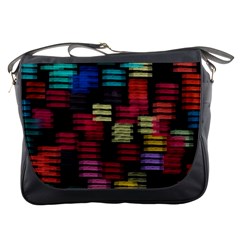 Colorful Horizontal Paint Strokes                         Messenger Bag by LalyLauraFLM