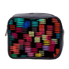 Colorful Horizontal Paint Strokes                         Mini Toiletries Bag (two Sides) by LalyLauraFLM