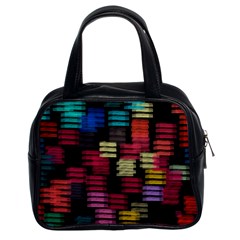 Colorful Horizontal Paint Strokes                         Classic Handbag (two Sides) by LalyLauraFLM