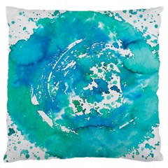 Blue Watercolors Circle                    Standard Flano Cushion Case (two Sides) by LalyLauraFLM