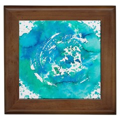 Blue Watercolors Circle                          Framed Tile by LalyLauraFLM