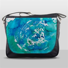 Blue Watercolors Circle                          Messenger Bag by LalyLauraFLM