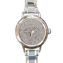 Zebra Pattern Animal Print Round Italian Charm Watch by paulaoliveiradesign