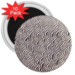 Zebra Pattern Animal Print 3  Magnets (10 Pack)  by paulaoliveiradesign