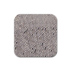 Zebra Pattern Animal Print Rubber Square Coaster (4 Pack)  by paulaoliveiradesign