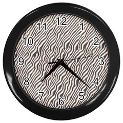 Zebra Pattern Animal Print Wall Clocks (black) by paulaoliveiradesign