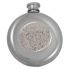 Zebra Pattern Animal Print Round Hip Flask (5 Oz) by paulaoliveiradesign