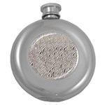 Zebra Pattern Animal Print Round Hip Flask (5 oz) Front