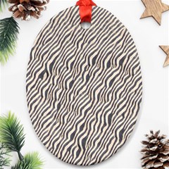 Zebra Pattern Animal Print Oval Ornament (two Sides) by paulaoliveiradesign