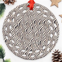 Zebra Pattern Animal Print Ornament (round Filigree) by paulaoliveiradesign