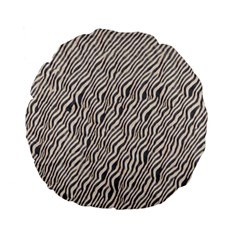 Zebra Pattern Animal Print Standard 15  Premium Flano Round Cushions by paulaoliveiradesign