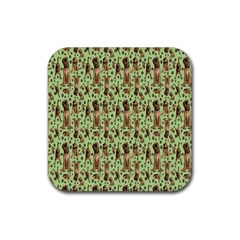 Puppy Dog Pattern Rubber Coaster (square)  by BangZart