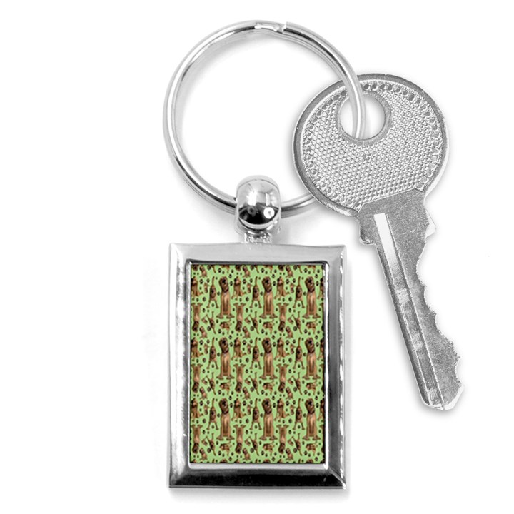 Puppy Dog Pattern Key Chains (Rectangle) 