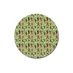 Puppy Dog Pattern Magnet 3  (round) by BangZart