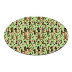 Puppy Dog Pattern Oval Magnet by BangZart