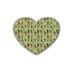 Puppy Dog Pattern Heart Coaster (4 Pack)  by BangZart