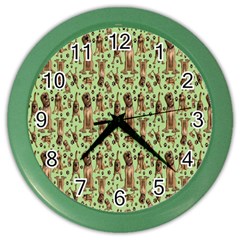 Puppy Dog Pattern Color Wall Clocks by BangZart