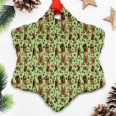 Puppy Dog Pattern Ornament (snowflake) by BangZart