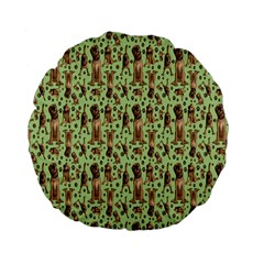 Puppy Dog Pattern Standard 15  Premium Flano Round Cushions by BangZart