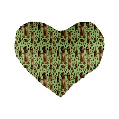 Puppy Dog Pattern Standard 16  Premium Flano Heart Shape Cushions by BangZart