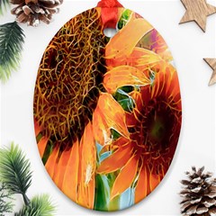 Sunflower Art  Artistic Effect Background Ornament (oval) by BangZart