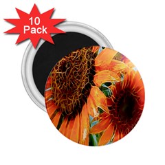 Sunflower Art  Artistic Effect Background 2 25  Magnets (10 Pack)  by BangZart