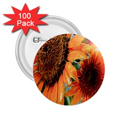 Sunflower Art  Artistic Effect Background 2 25  Buttons (100 Pack)  by BangZart