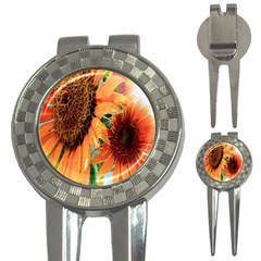 Sunflower Art  Artistic Effect Background 3-in-1 Golf Divots by BangZart