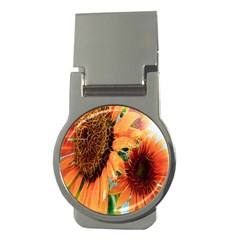 Sunflower Art  Artistic Effect Background Money Clips (round)  by BangZart