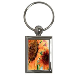 Sunflower Art  Artistic Effect Background Key Chains (rectangle)  by BangZart