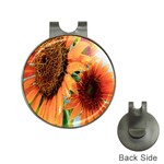 Sunflower Art  Artistic Effect Background Hat Clips with Golf Markers Front