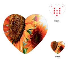 Sunflower Art  Artistic Effect Background Playing Cards (heart)  by BangZart