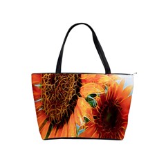 Sunflower Art  Artistic Effect Background Shoulder Handbags by BangZart