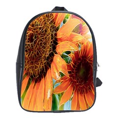 Sunflower Art  Artistic Effect Background School Bags(large)  by BangZart