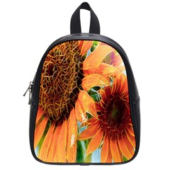 Sunflower Art  Artistic Effect Background School Bags (small)  by BangZart